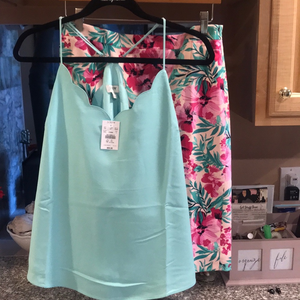 NWT J Crew Teal Racerback Tank Top